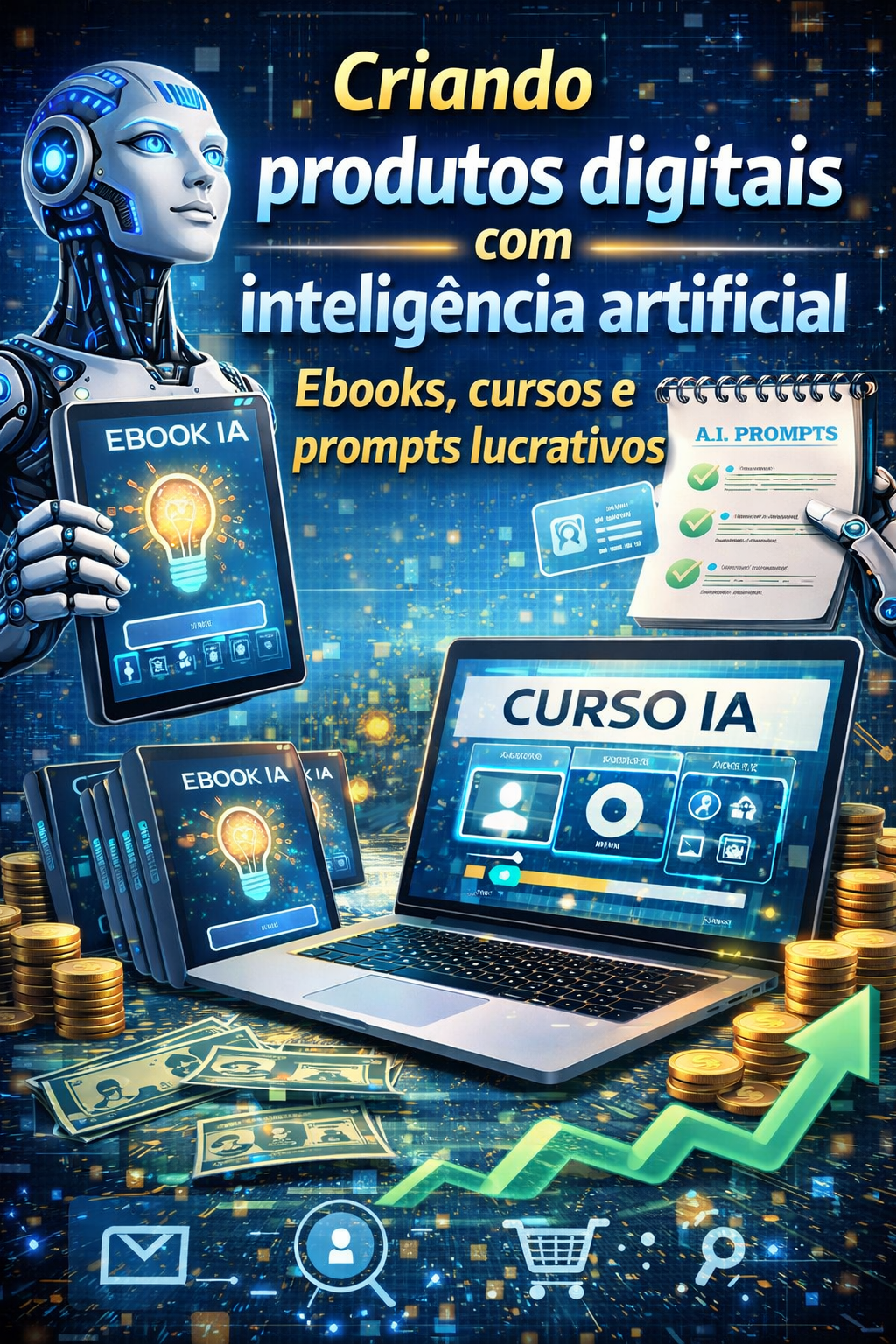 Capa do e-book: Produtos digitais com IA